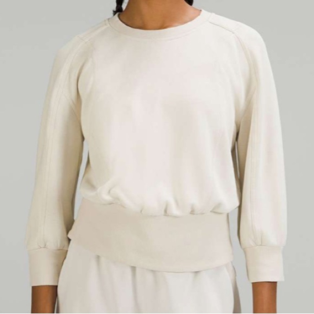 Lululemon Softstreme Ribbed-Hem Pullover Natural Ivory Size 10